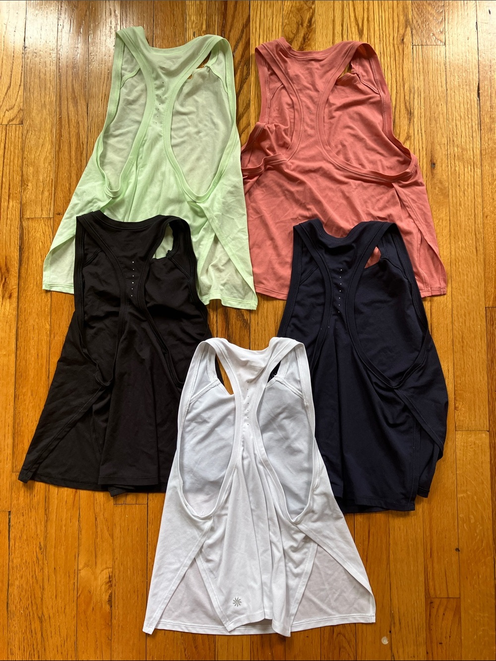 Athleta Racerback Grid Knit Tank Tops - XS, like new - Picture 2 of 4